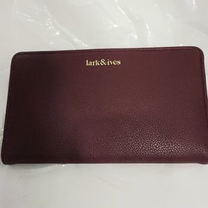 Lark & Ives NWOT Red Faux Leather/Vegan Leather Slim Wallet